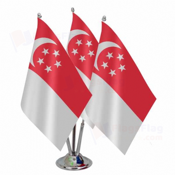 Singapore Triple Table Flag