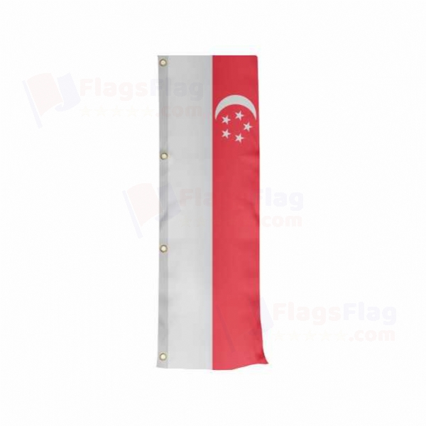 Singapore Vertically Raised Flags