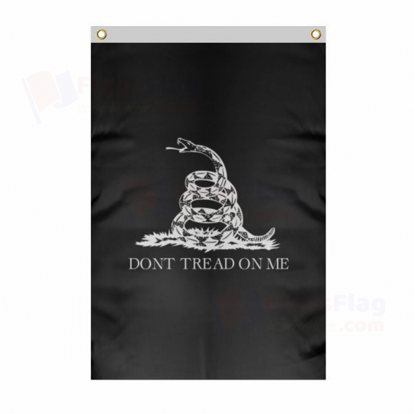 Siyah Dont Tread On Me Large Size Flag Hanging on Building