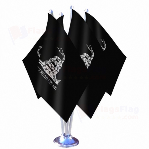 Siyah Dont Tread On Me Quadruple Table Flag