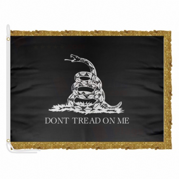 Siyah Dont Tread On Me Satin Office Flag