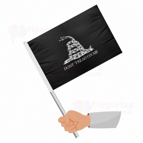 Siyah Dont Tread On Me Stick Flag