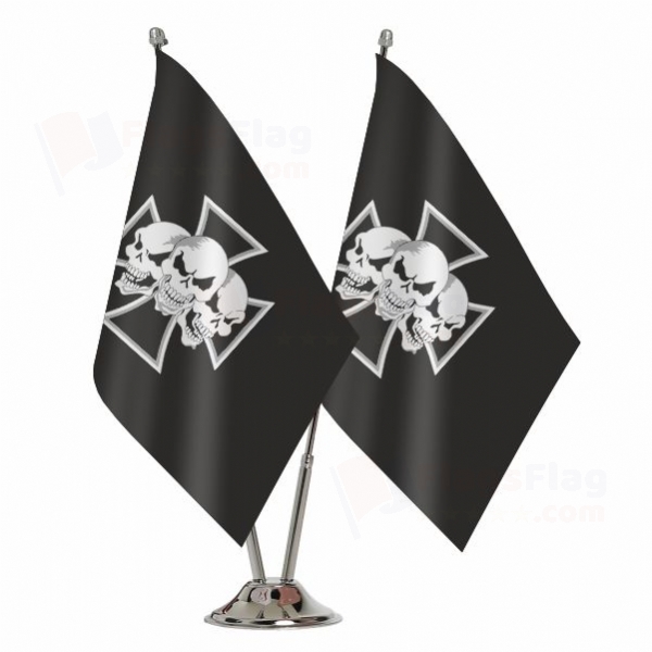 Skull �ron Cross Binary Table Flag