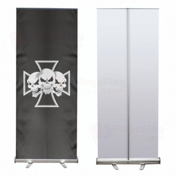 Skull �ron Cross Roll Up Banner