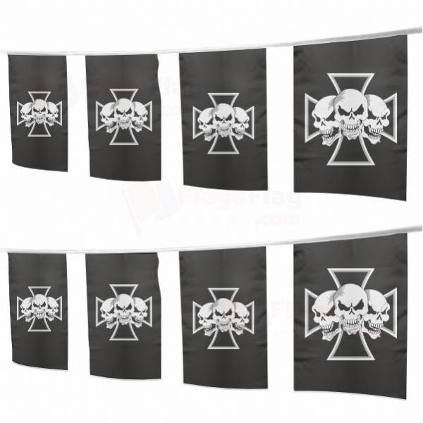Skull �ron Cross Square String Flags