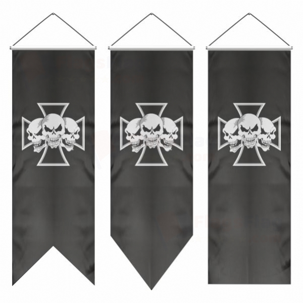 Skull �ron Cross Swallowtail Flags