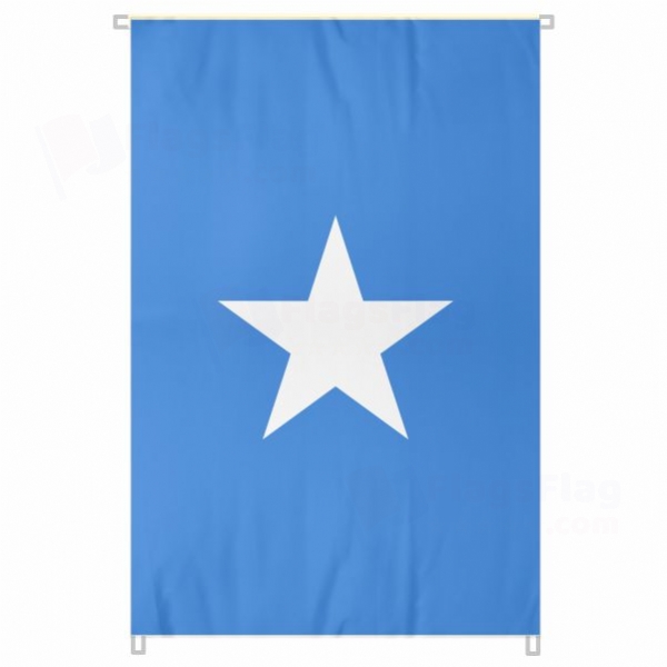 Somalia Large Size Flag Hanging on Building
