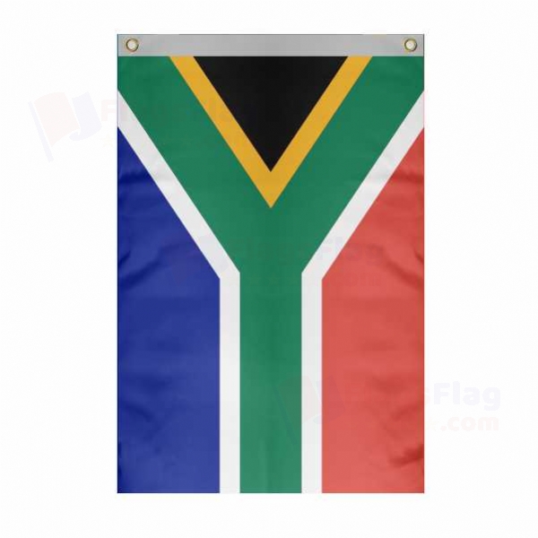 South Africa Large Size Flag Hanging on Building