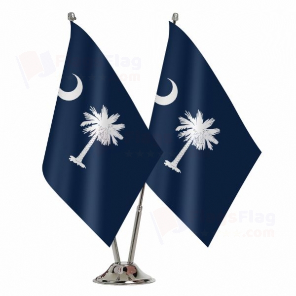 South Carolina 2 Table Flags