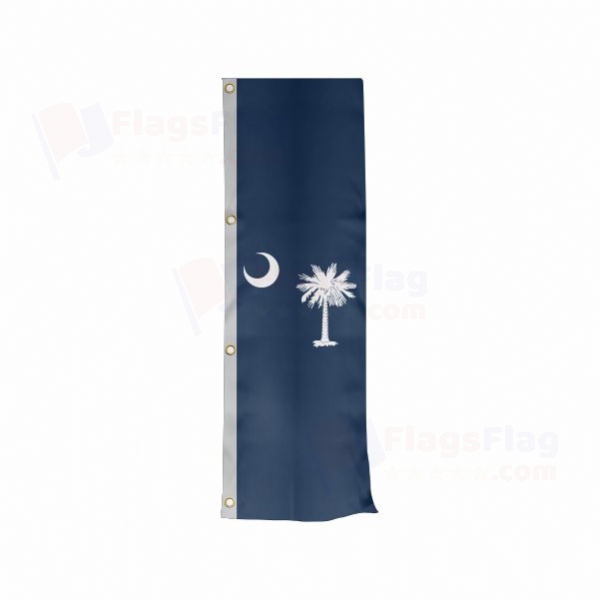 South Carolina Vertically Raised Flags