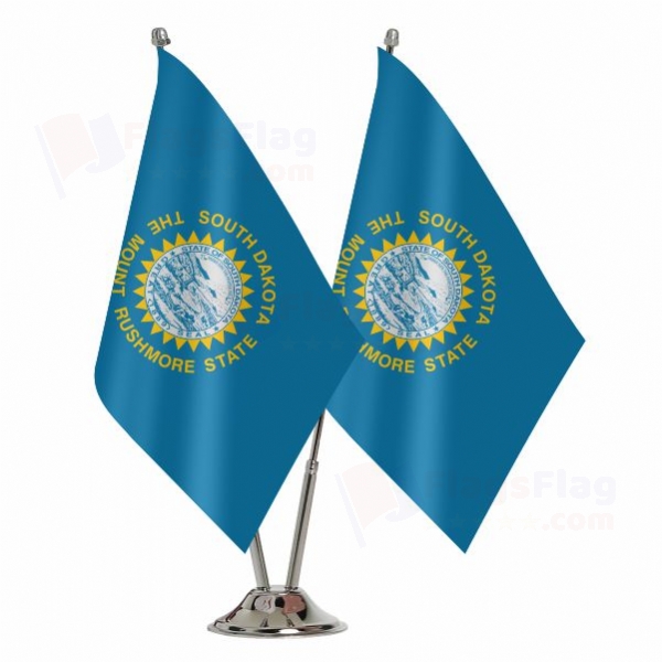 South Dakota 2 Table Flags