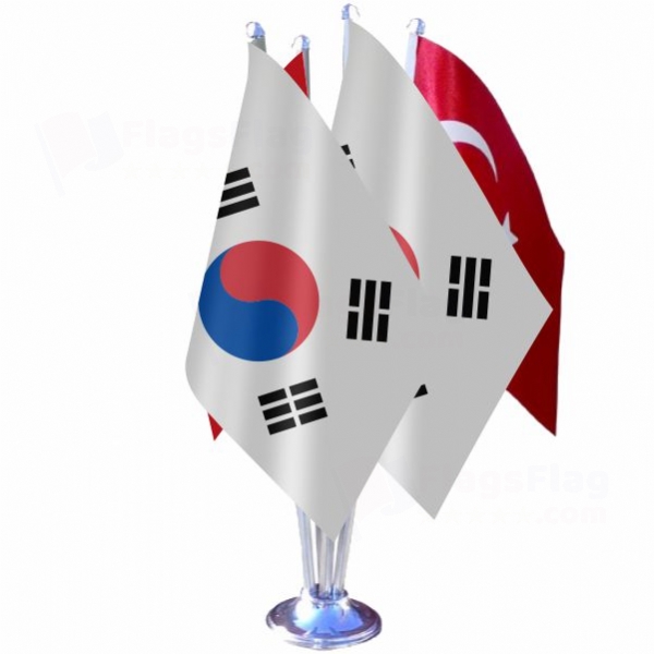 South Korea Quadruple Table Flag