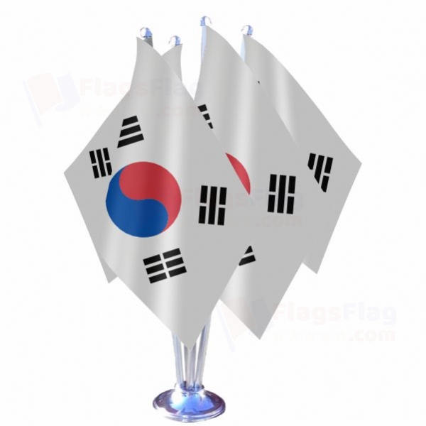 South Korea Quadruple Table Flag