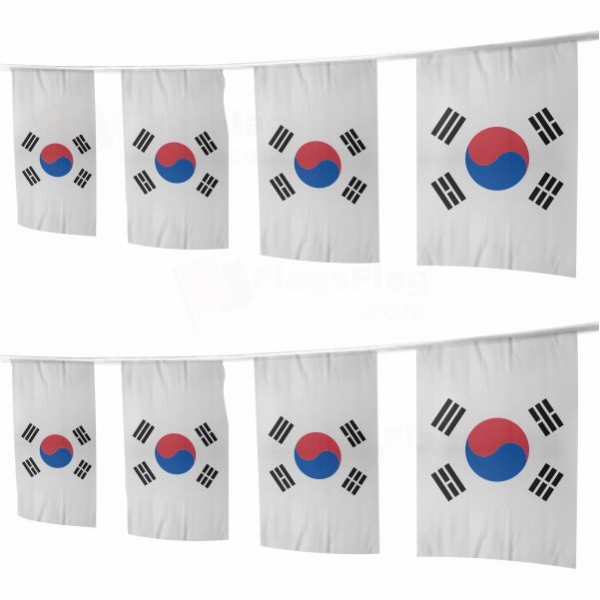 South Korea Square String Flags