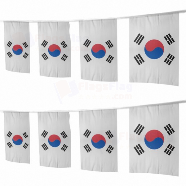 South Korea Square String Flags
