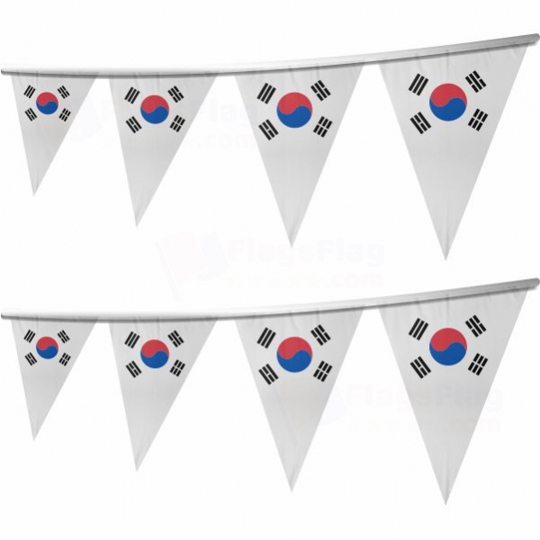 South Korea Stringed Triangle Flag