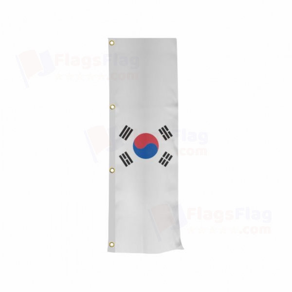 South Korea Vertically Raised Flags