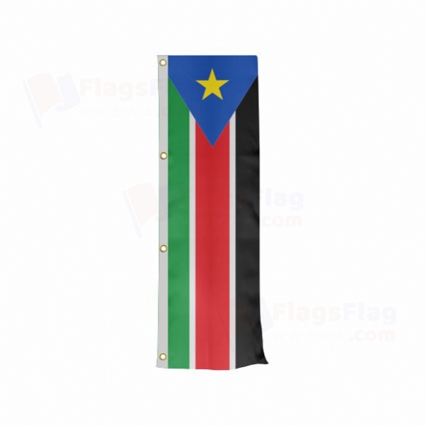 South Sudan Vertically Raised Flags