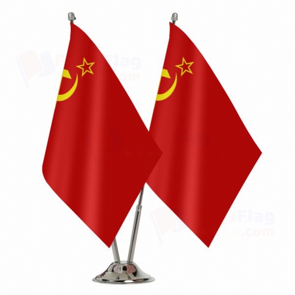 Soviet Union 2 Table Flags