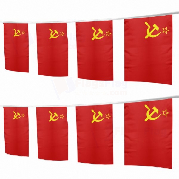 Soviet Union Square String Flags
