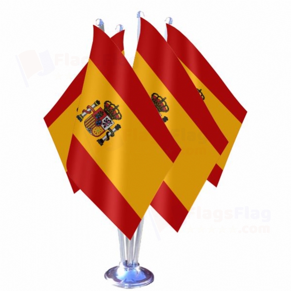 Spain Quadruple Table Flag