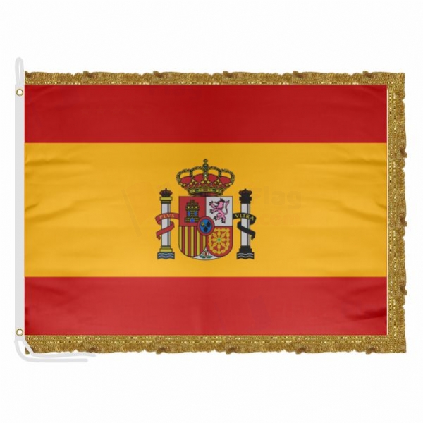 Spain Satin Office Flag