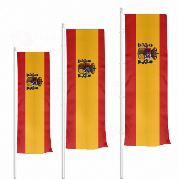 Spain Vertically Raised Flags