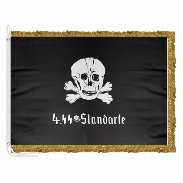 SS Death s Head Units Totenkopf Fanfarentuch Satin Office Flag
