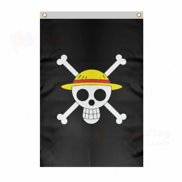 Straw Hat Pirates Large Size Flag Hanging on Building