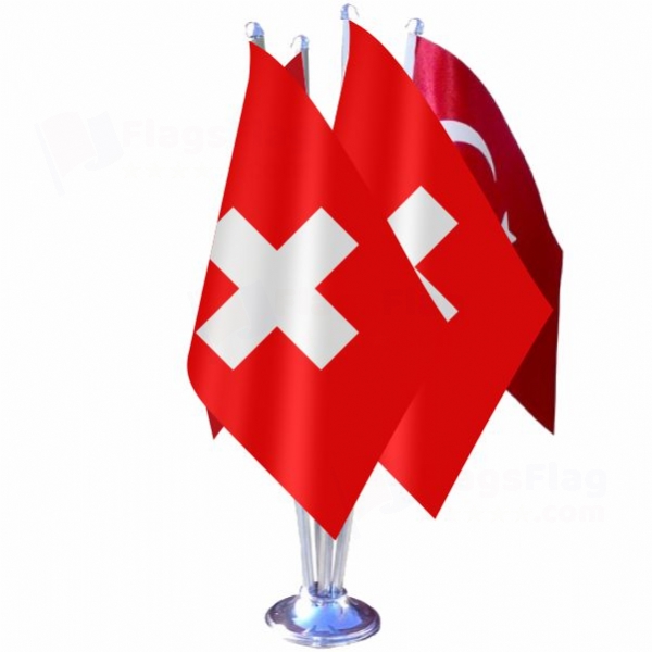 Switzerland Quadruple Table Flag