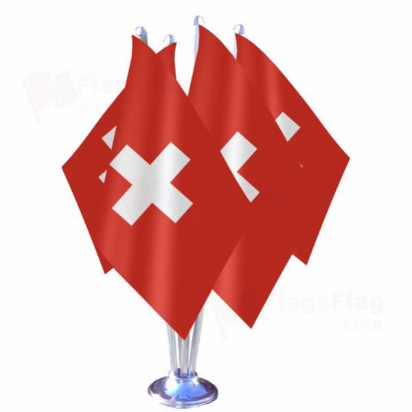 Switzerland Quadruple Table Flag