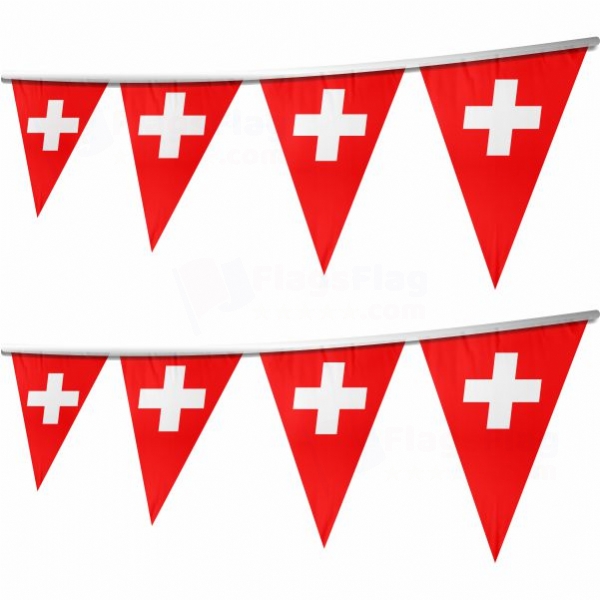Switzerland Stringed Triangle Flag