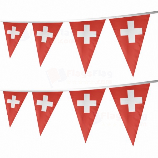 Switzerland Stringed Triangle Flag