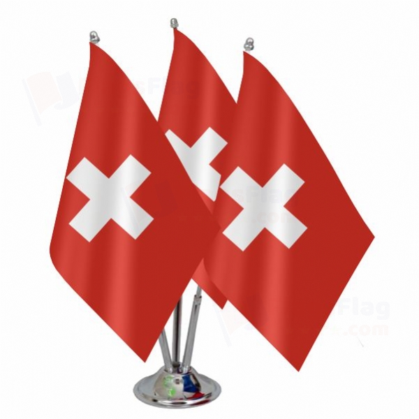 Switzerland Triple Table Flag