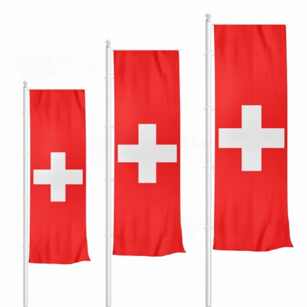Switzerland Vertically Raised Flags