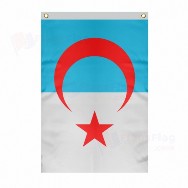 Syrian Turkmen Large Size Flag Hanging on Building