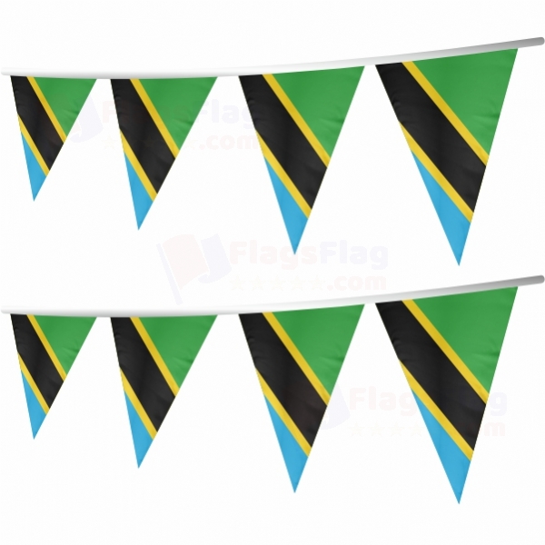 Tanzania Stringed Triangle Flag