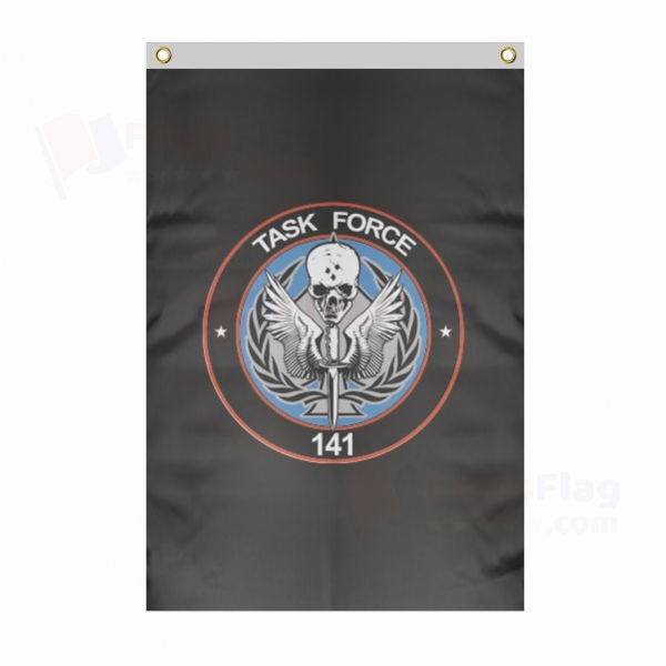 Task Force Large Size Flag Hanging on Building