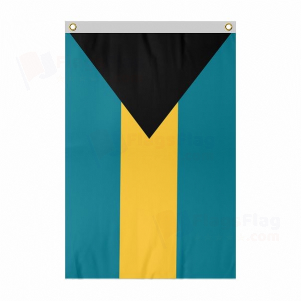 The Bahamas Large Size Flag Hanging on Building