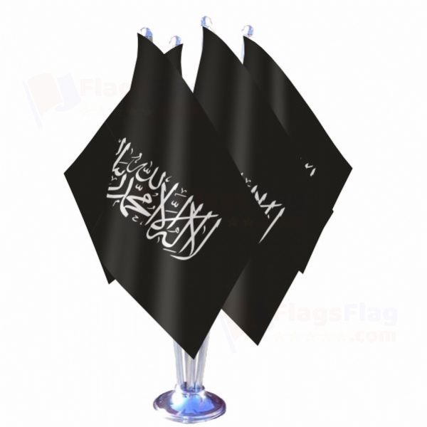 The Black Word i Tawhid Quadruple Table Flag