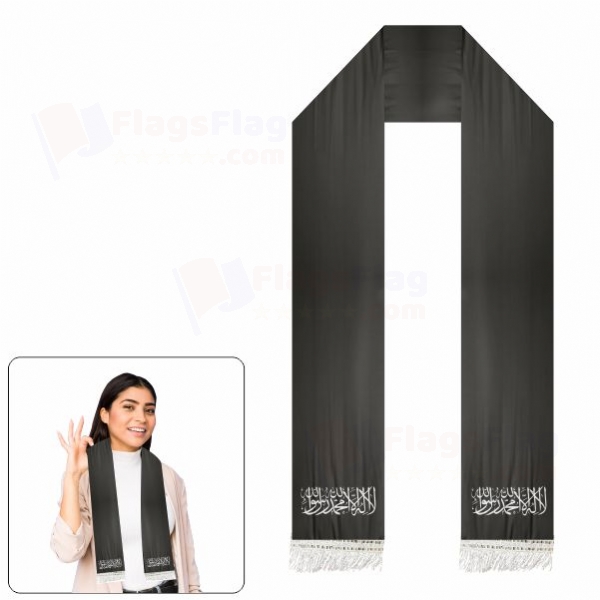 The Black Word i Tawhid Scarf Digital Printing