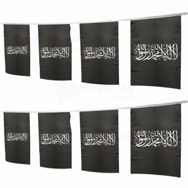 The Black Word i Tawhid Square String Flags