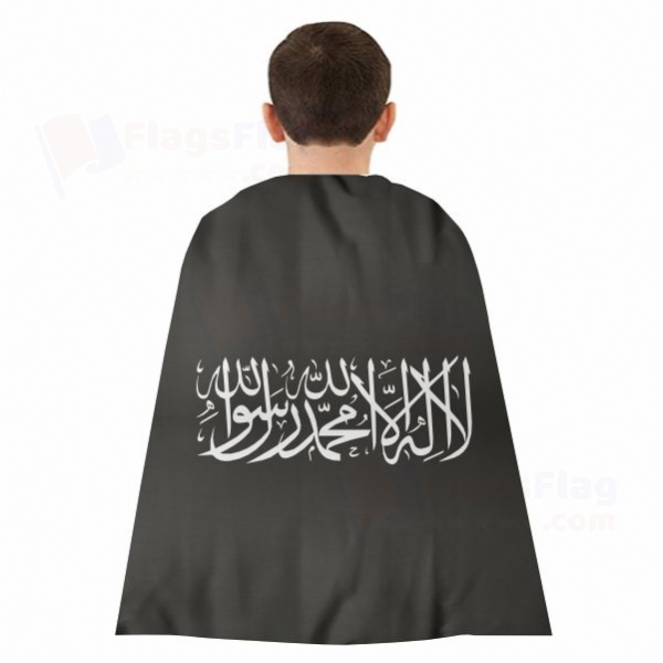 The Black Word i Tawhid Woven Fabric Cloak Digital Printing