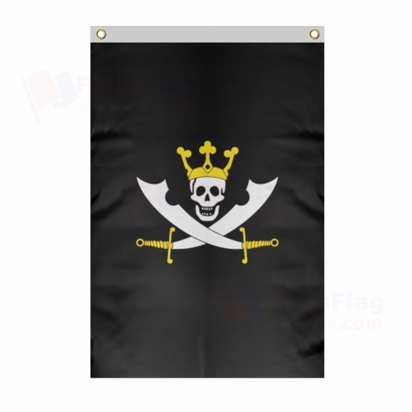 The Pirate King Large Size Flag Hanging on Building