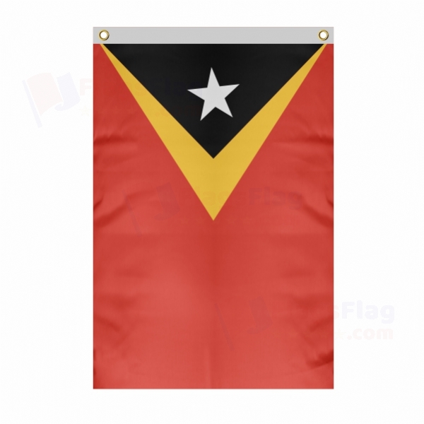 Timor Leste Large Size Flag Hanging on Building