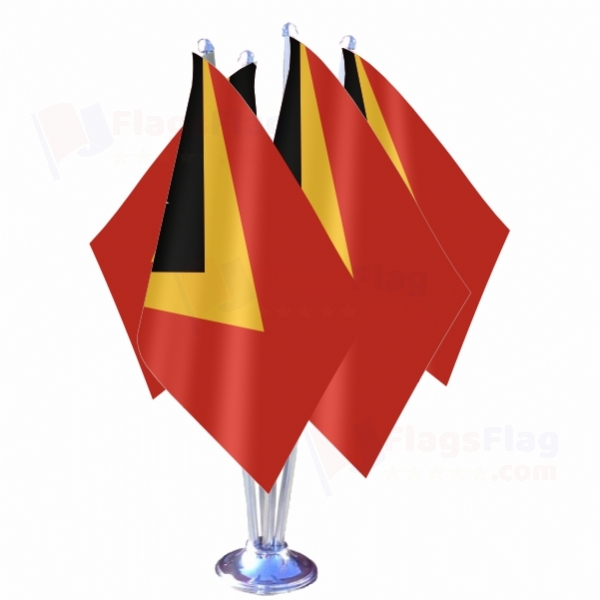 Timor Leste Quadruple Table Flag
