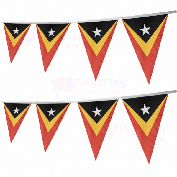 Timor Leste Stringed Triangle Flag