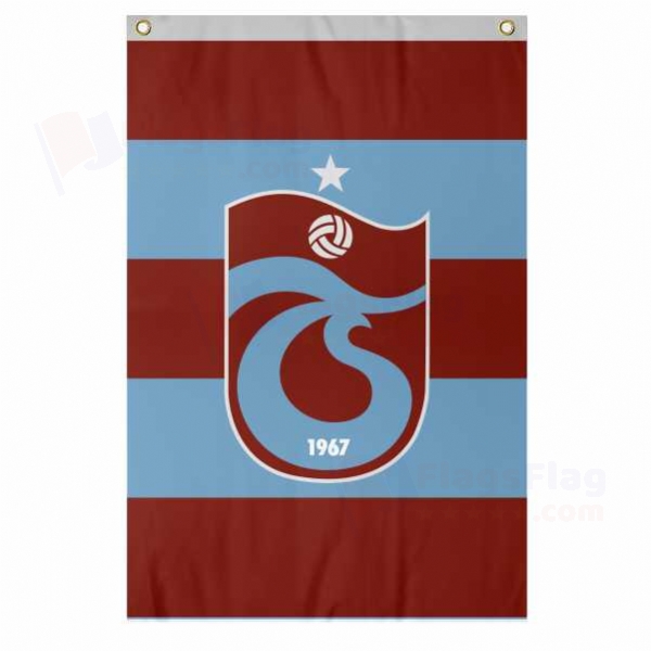Trabzonspor Large Size Flag Hanging on Building