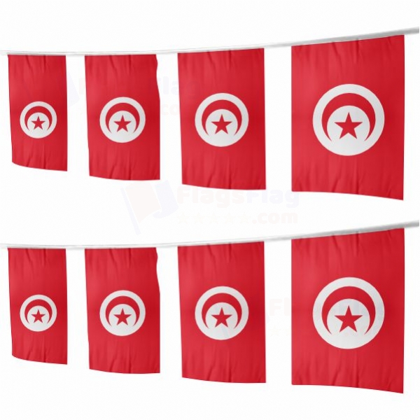 Tunisia Square String Flags
