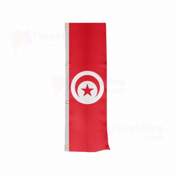 Tunisia Vertically Raised Flags